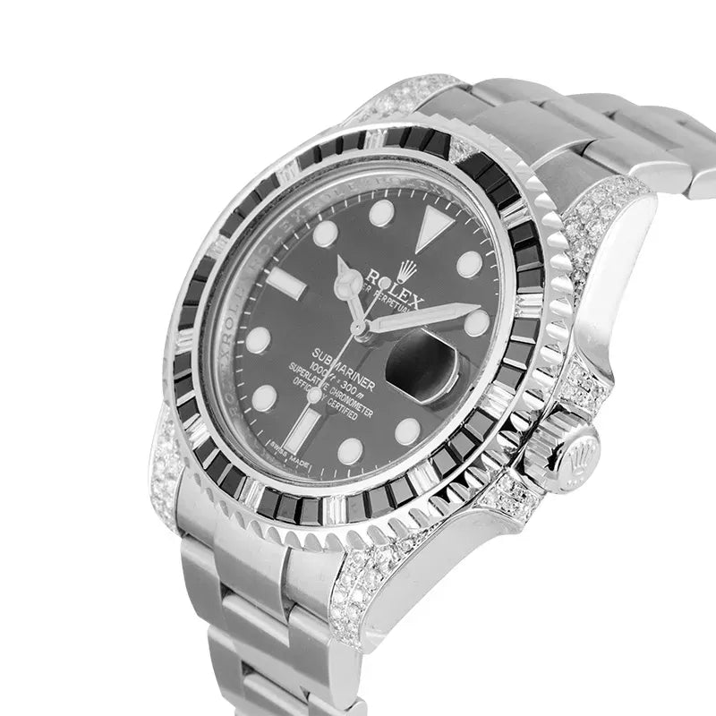 Submariner Date Silver Black Diamond, 40mm, Ref#116610LN