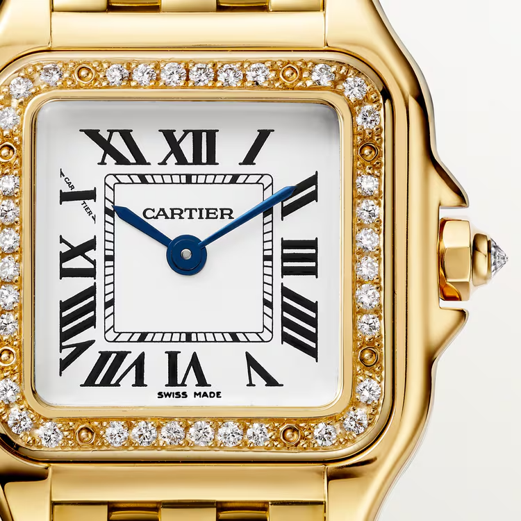 Unworn Panthère de Small, 18k Yellow Gold, Diamonds, 22mm x 30mm, Ref# WJPN0067, box and papers