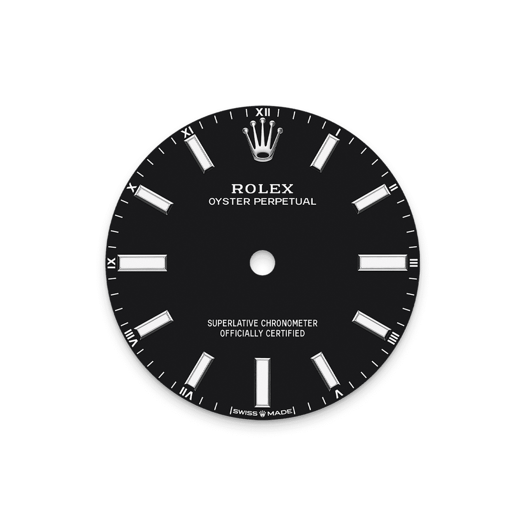 Unworn 2025, Oyster Perpetual, Oystersteel, 34mm, Black dial, Domed Oyster, Ref# 124200-0010, box and papers