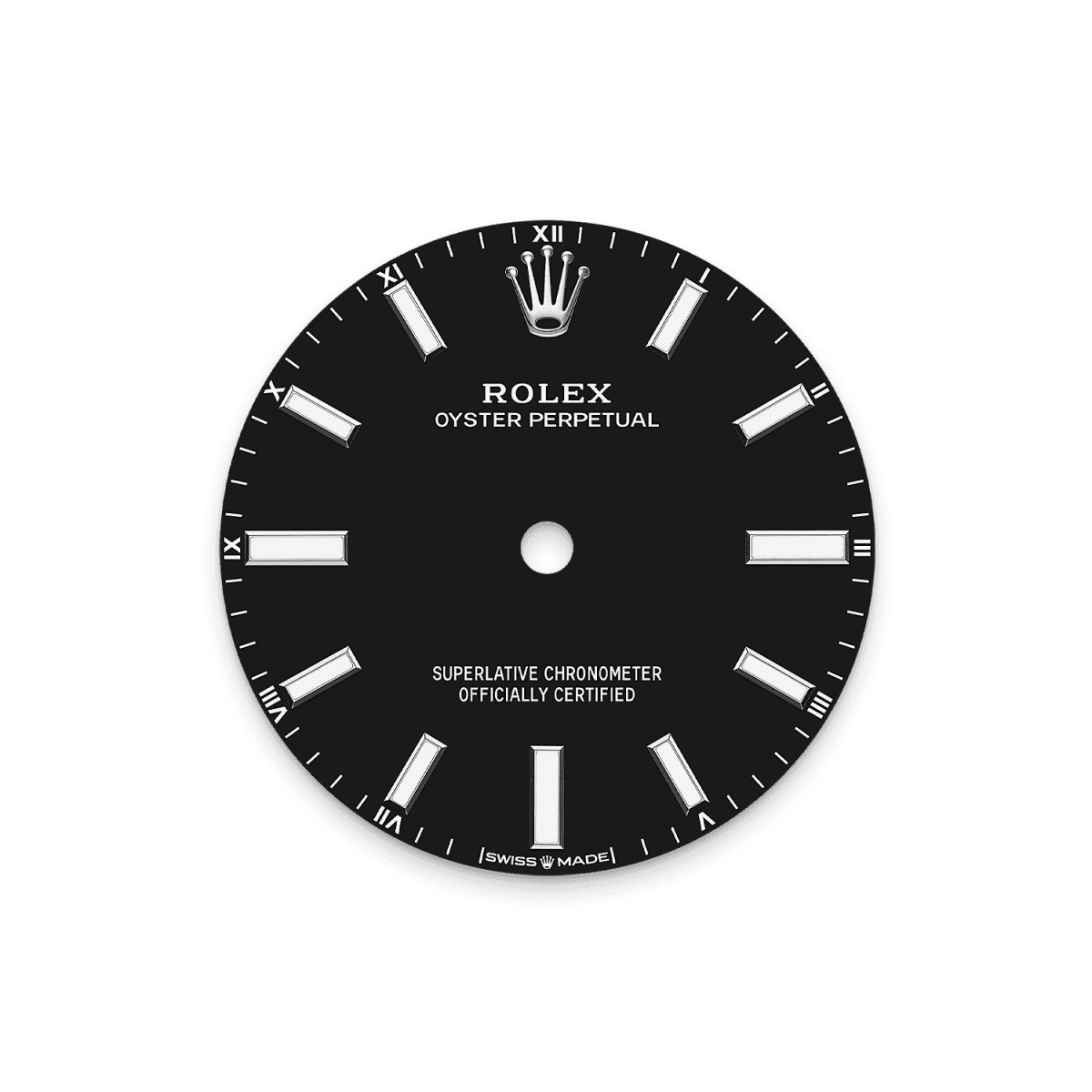Unworn 2025, Oyster Perpetual, Oystersteel, 34mm, Black dial, Domed Oyster, Ref# 124200-0010, box and papers