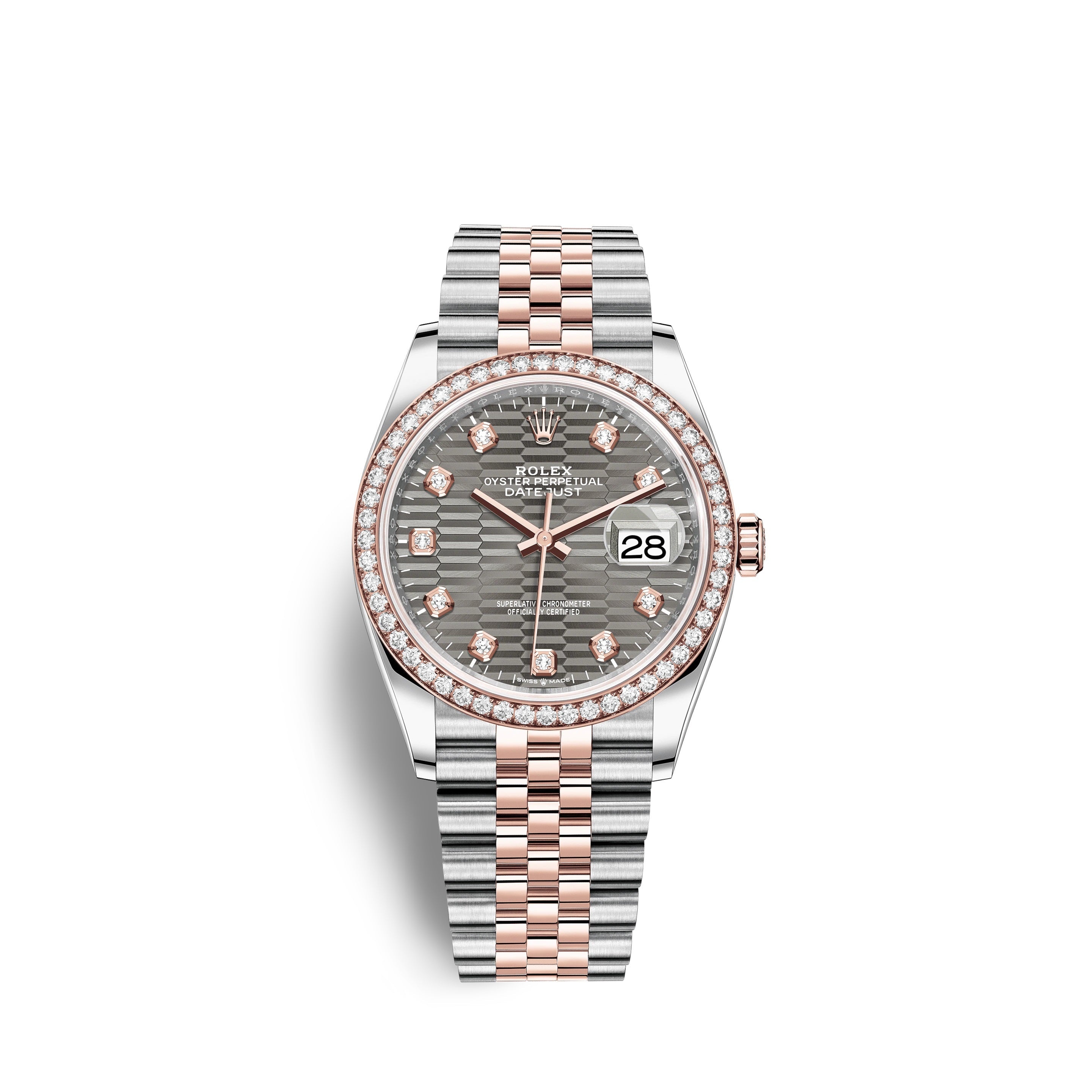 Datejust 36mm, Oystersteel and 18k Everose Gold, Ref# 126281rbr-0029