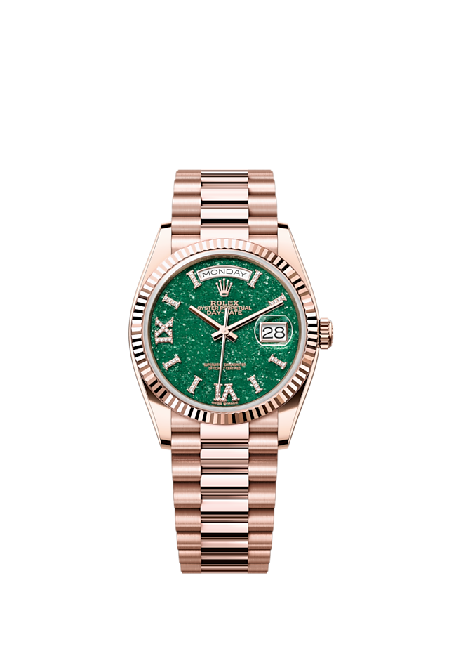 Day-Date 36, 18k Everose Gold with Diamond-set, 36mm, Ref# 128235-0068