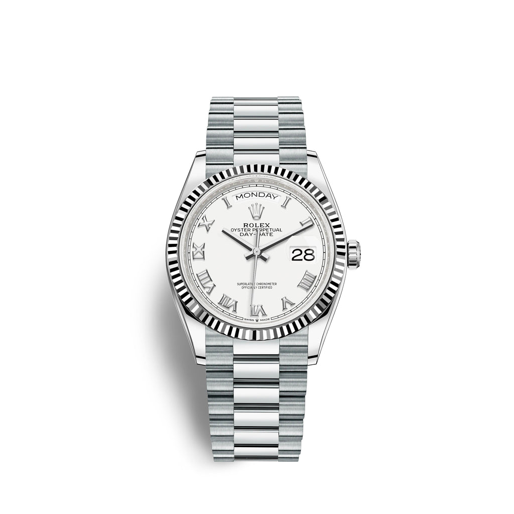 Day-Date, 36mm, Platinum, Ref# 128236-0007