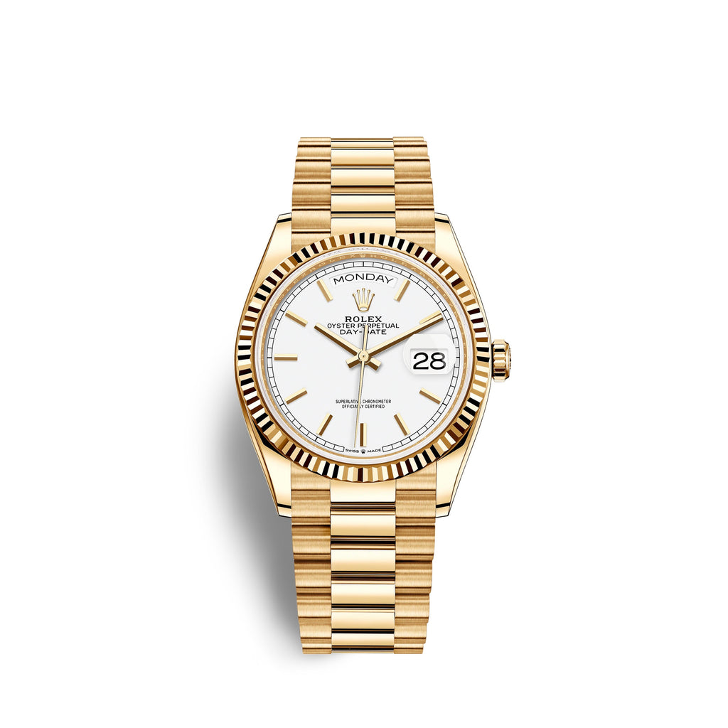 Day-Date, 36mm, 18k Yellow Gold, Ref# 128238-0081