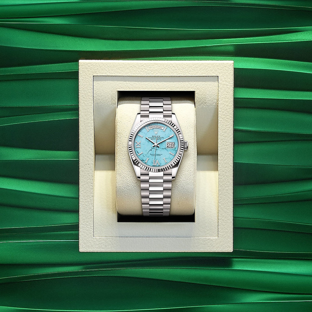 Day-Date 36, 18k White Gold with Diamond-set, 36mm, Ref# 128239-0044