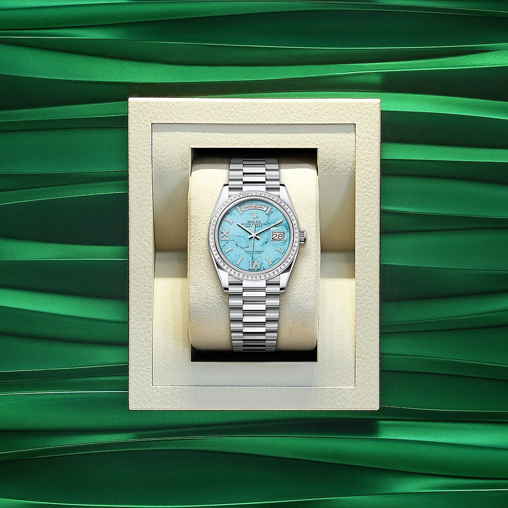 Day-Date 36, Platinum with Diamond-set, 36mm, Ref# 128396tbr-0016