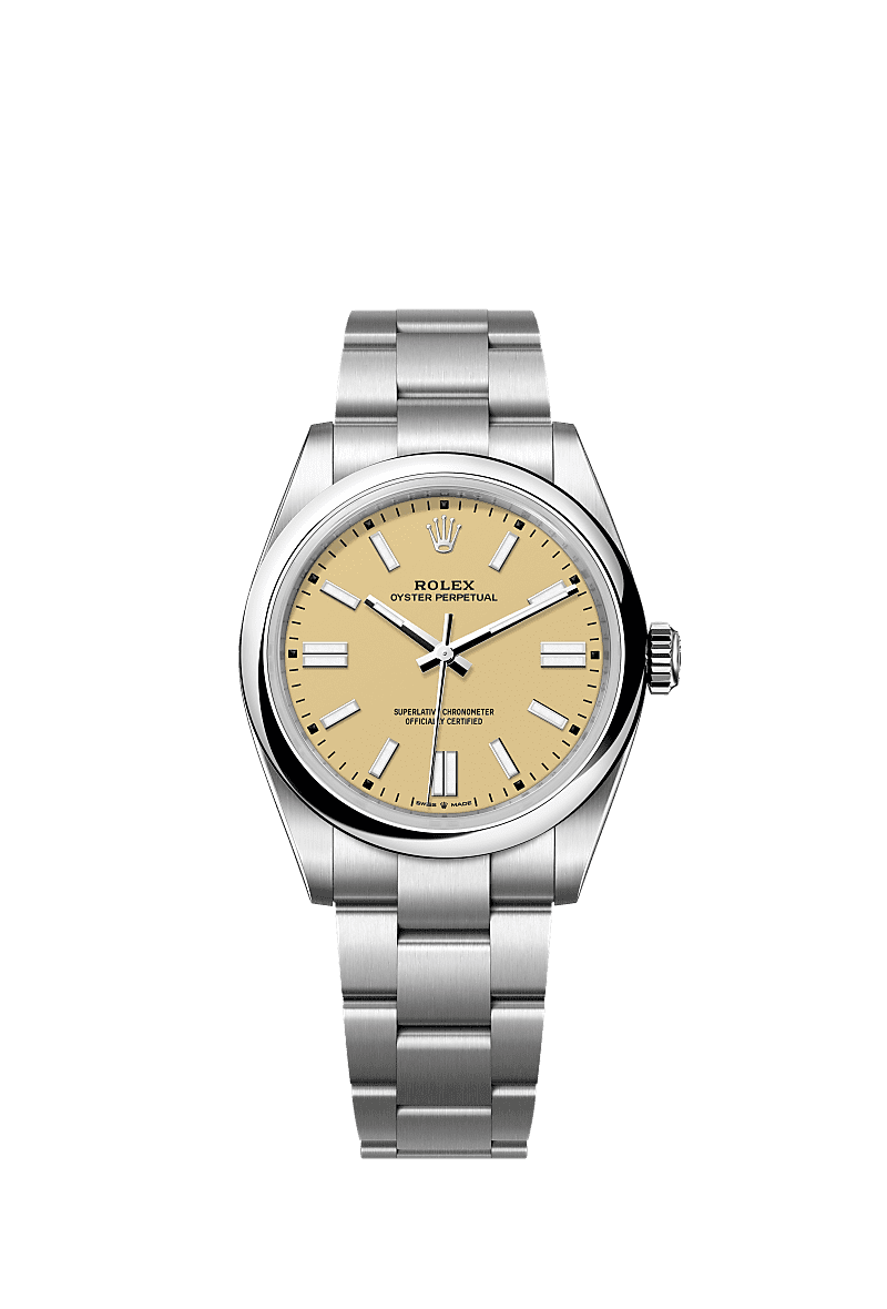 Unworn 2025, Oyster Perpetual, Oystersteel 41mm, Beige dial, Domed Oyster, Ref# 134300-0007, box and papers