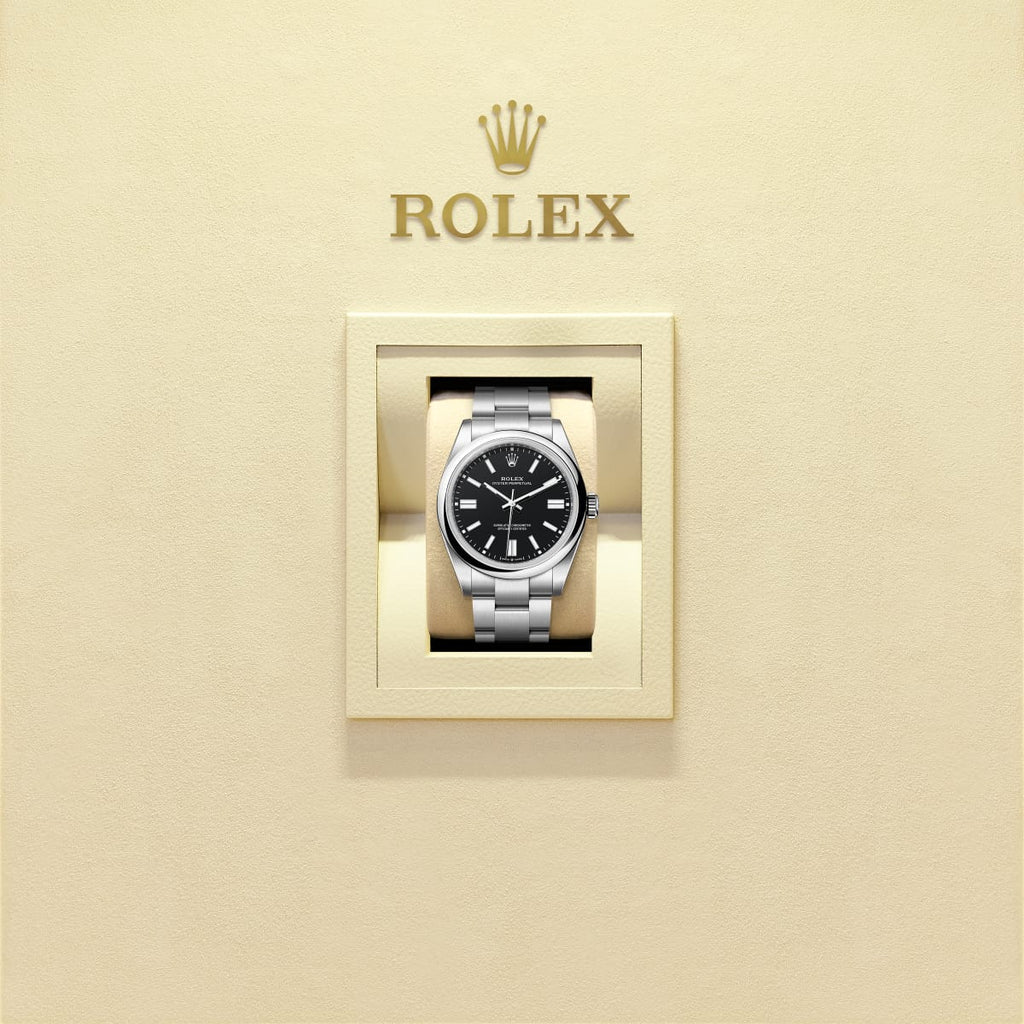 Unworn 2025, Oyster Perpetual, Oystersteel 41mm, Black dial, Domed Oyster, Ref# 134300-0008, box and papers