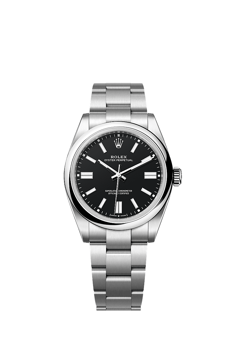 Unworn 2025, Oyster Perpetual, Oystersteel 41mm, Black dial, Domed Oyster, Ref# 134300-0008, box and papers