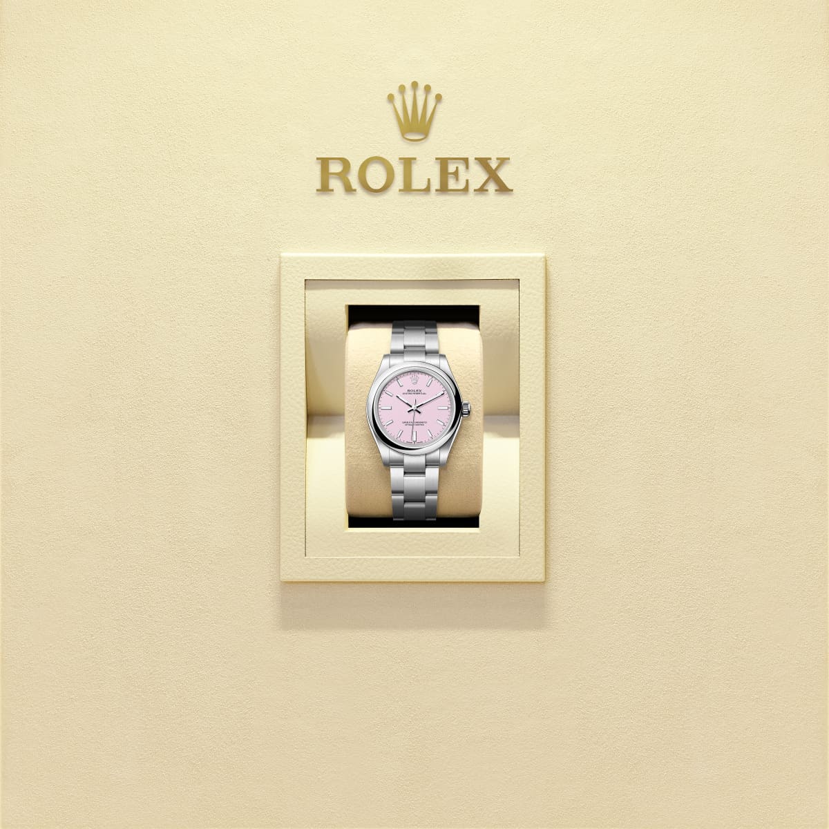 Unworn 2025, Oyster Perpetual, Oystersteel, 31mm, Candy pink dial, Domed Oyster, Ref# 277200-0009, box and papers