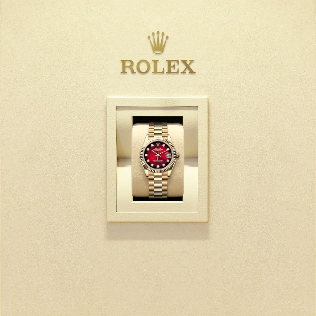 Unworn 2025, Datejust 31, 18k Yellow Gold, Diamonds, Ref# 278278-0049, box and papers