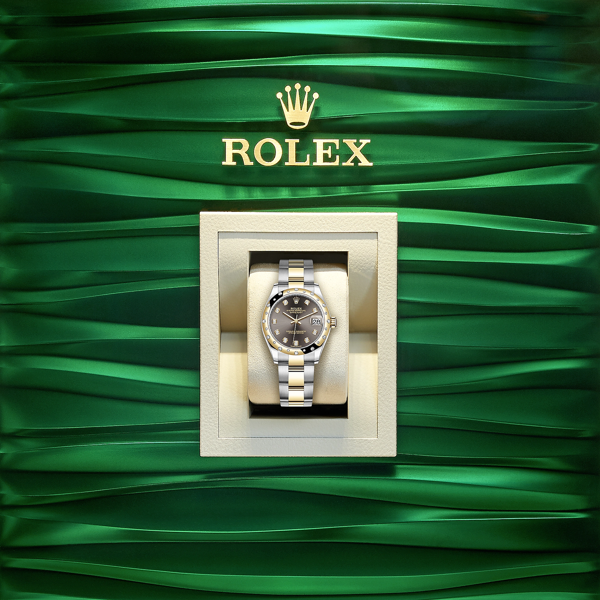 Datejust 31, Oystersteel, 18kt Yellow Gold and diamonds, Ref# 278343RBR-0021