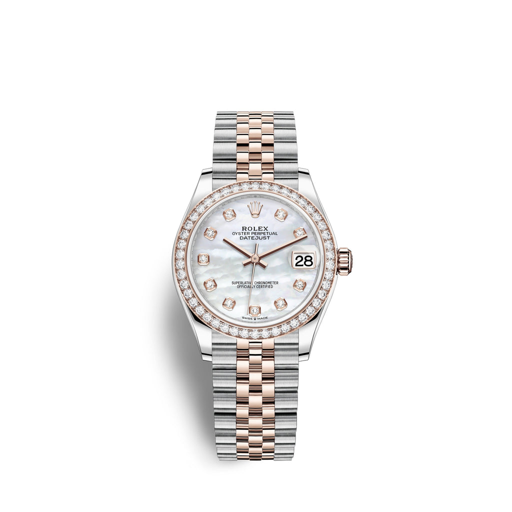 Datejust 31, Oystersteel, 18kt Everose Gold and diamonds, Ref# 278381RBR-0026