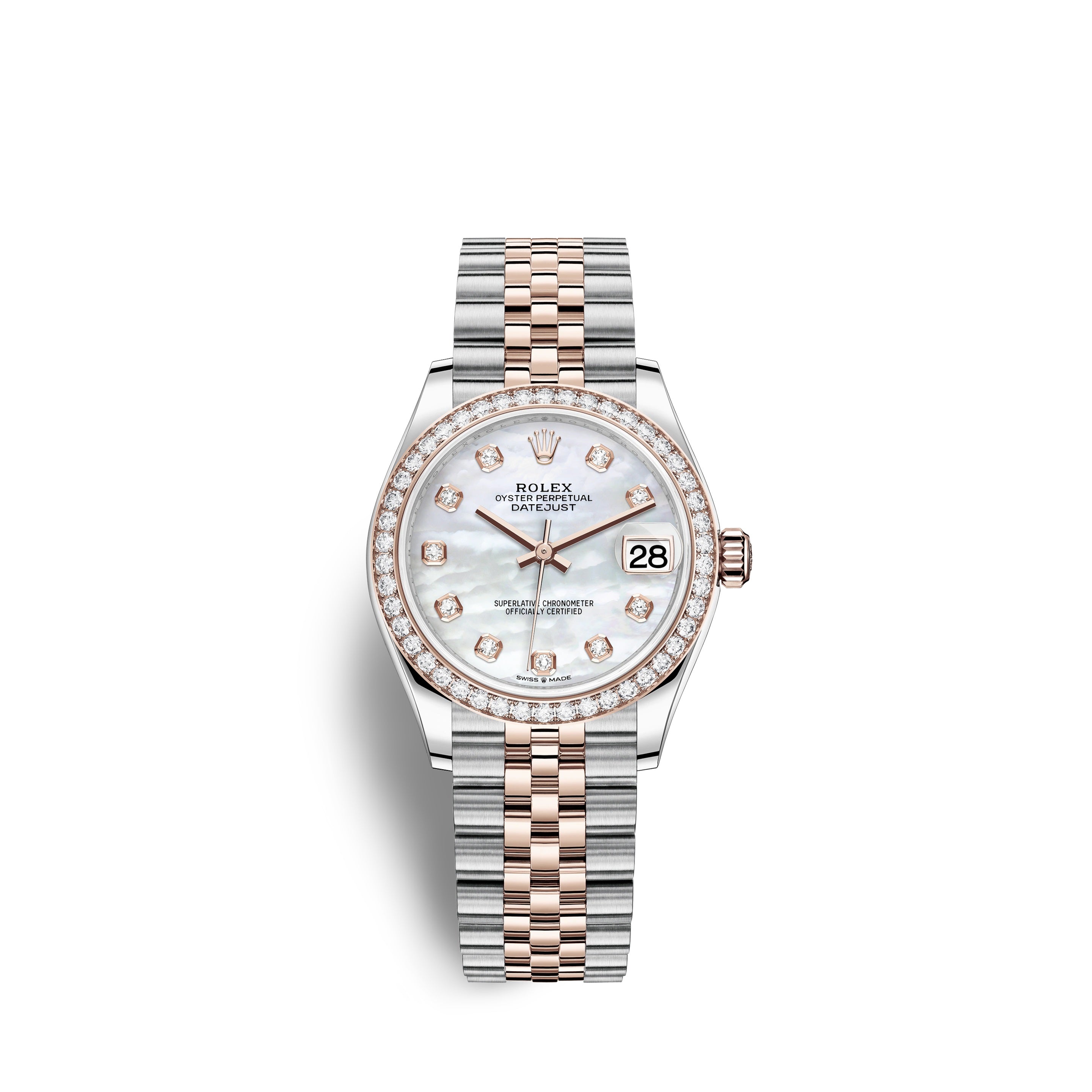 Datejust 31, Oystersteel, 18kt Everose Gold and diamonds, Ref# 278381RBR-0026