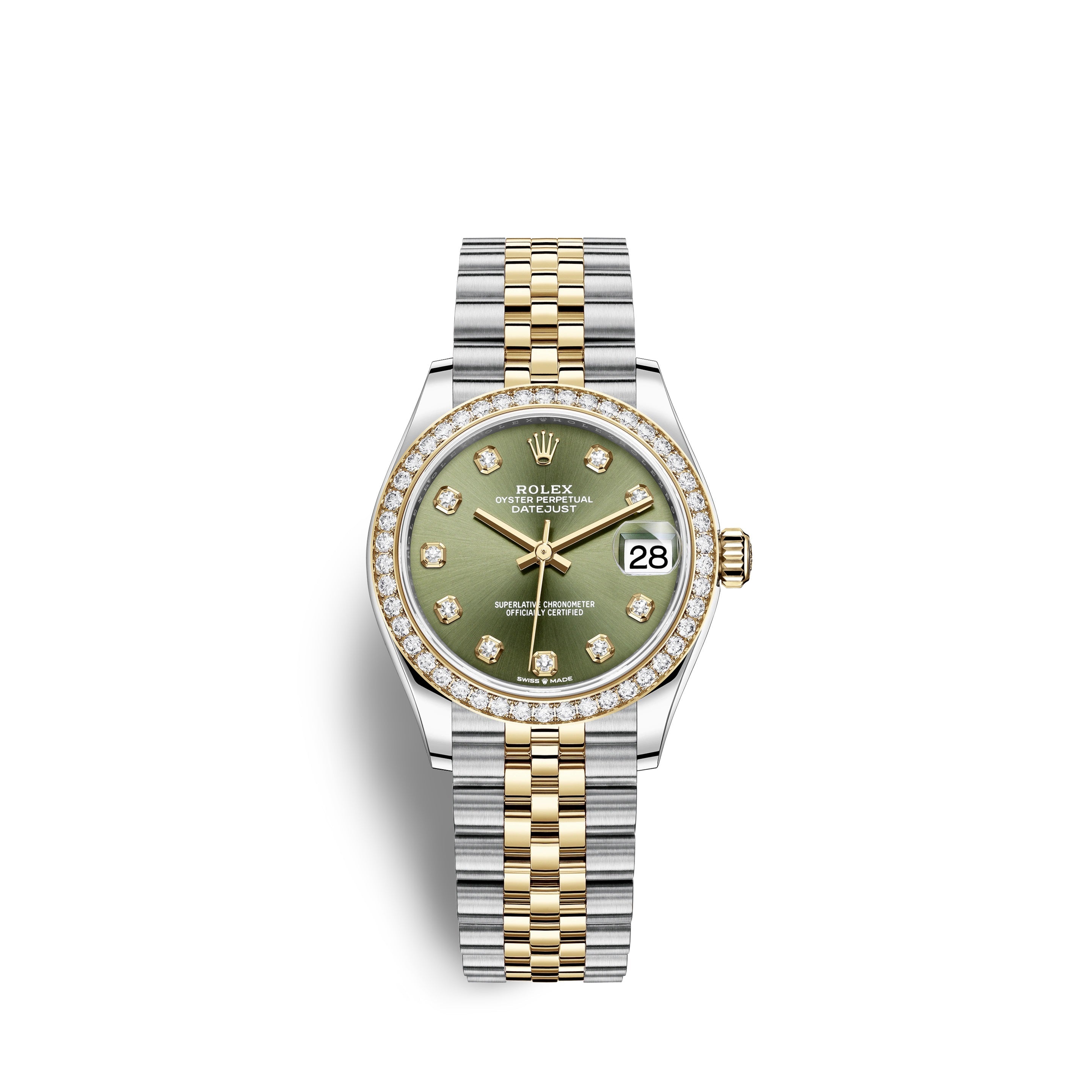 Datejust 31, Oystersteel, 18kt Yellow Gold and diamonds, Ref# 278383RBR-0030