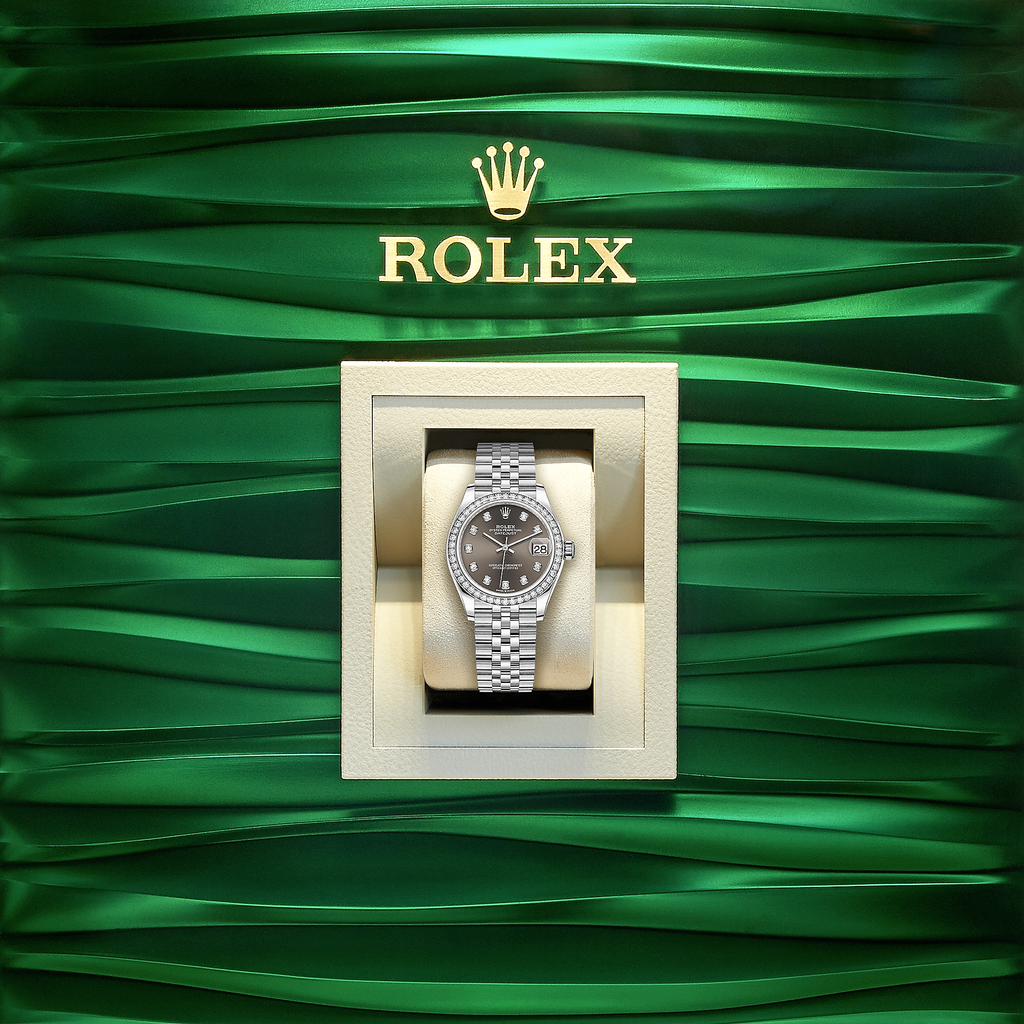 Datejust 31, Oystersteel, 18kt White Gold and diamonds, Ref# 278384RBR-0010