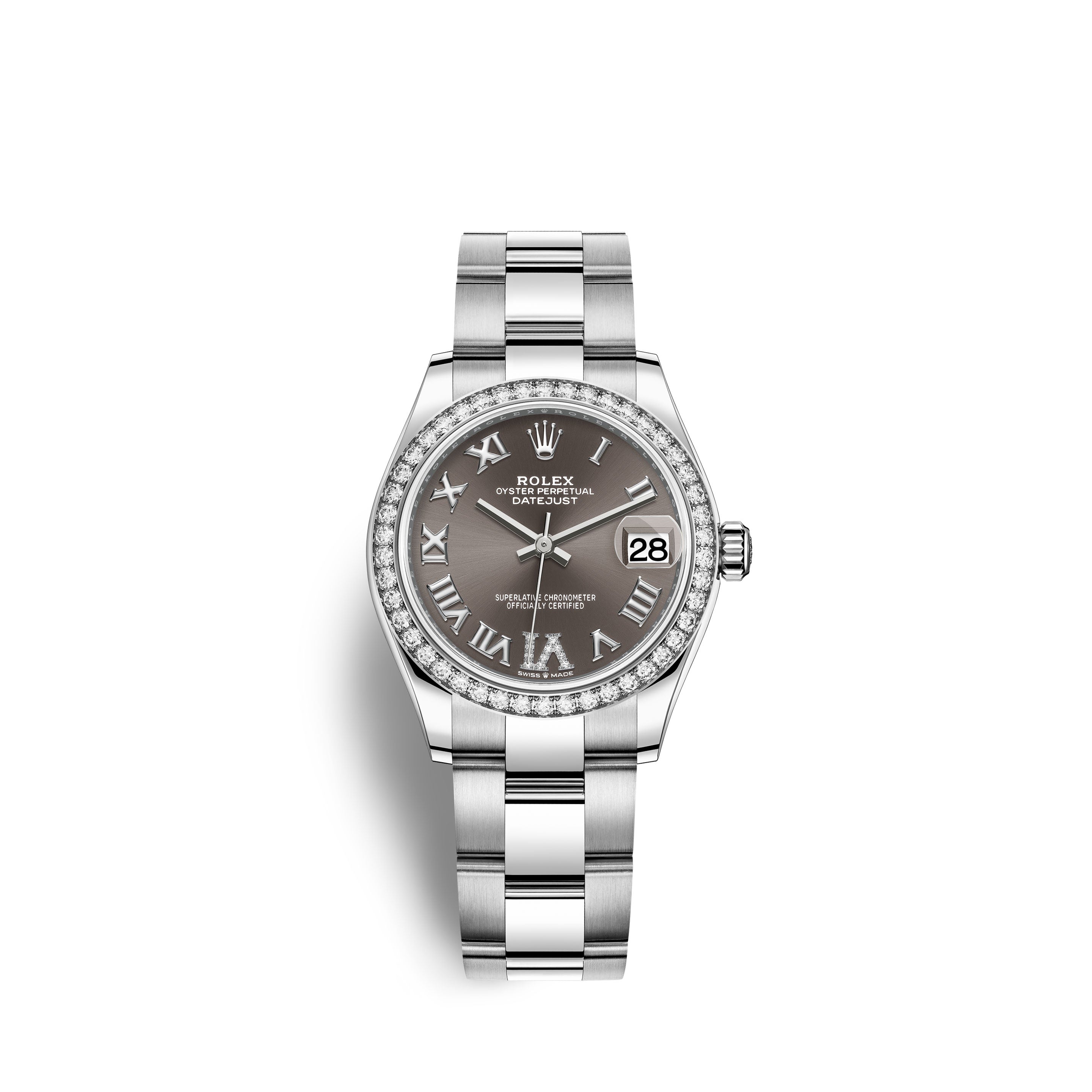 Datejust 31, Oystersteel, 18kt White Gold and diamonds, Ref# 278384RBR-0031