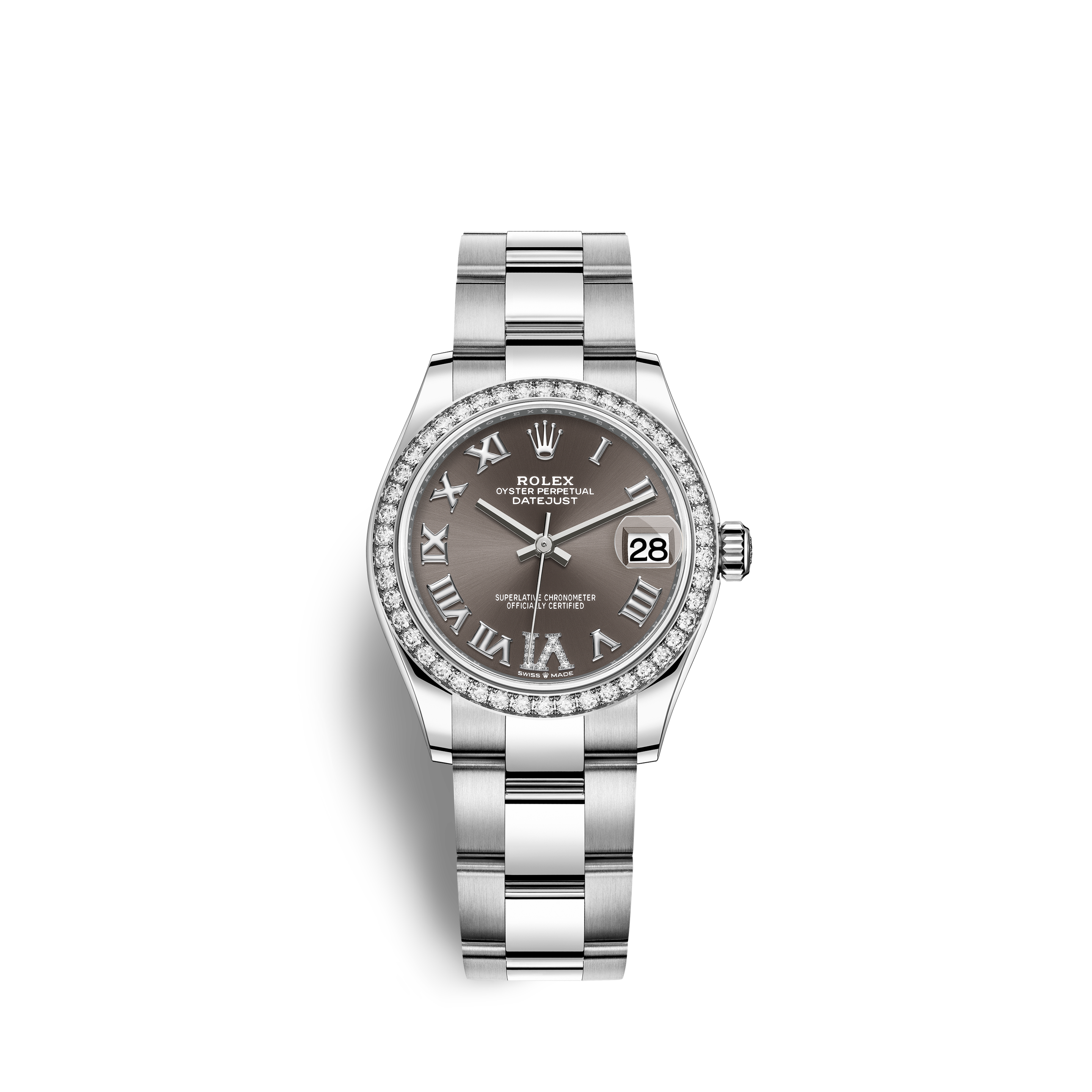 Datejust 31, Oystersteel, 18kt White Gold and diamonds, Ref# 278384RBR-0031