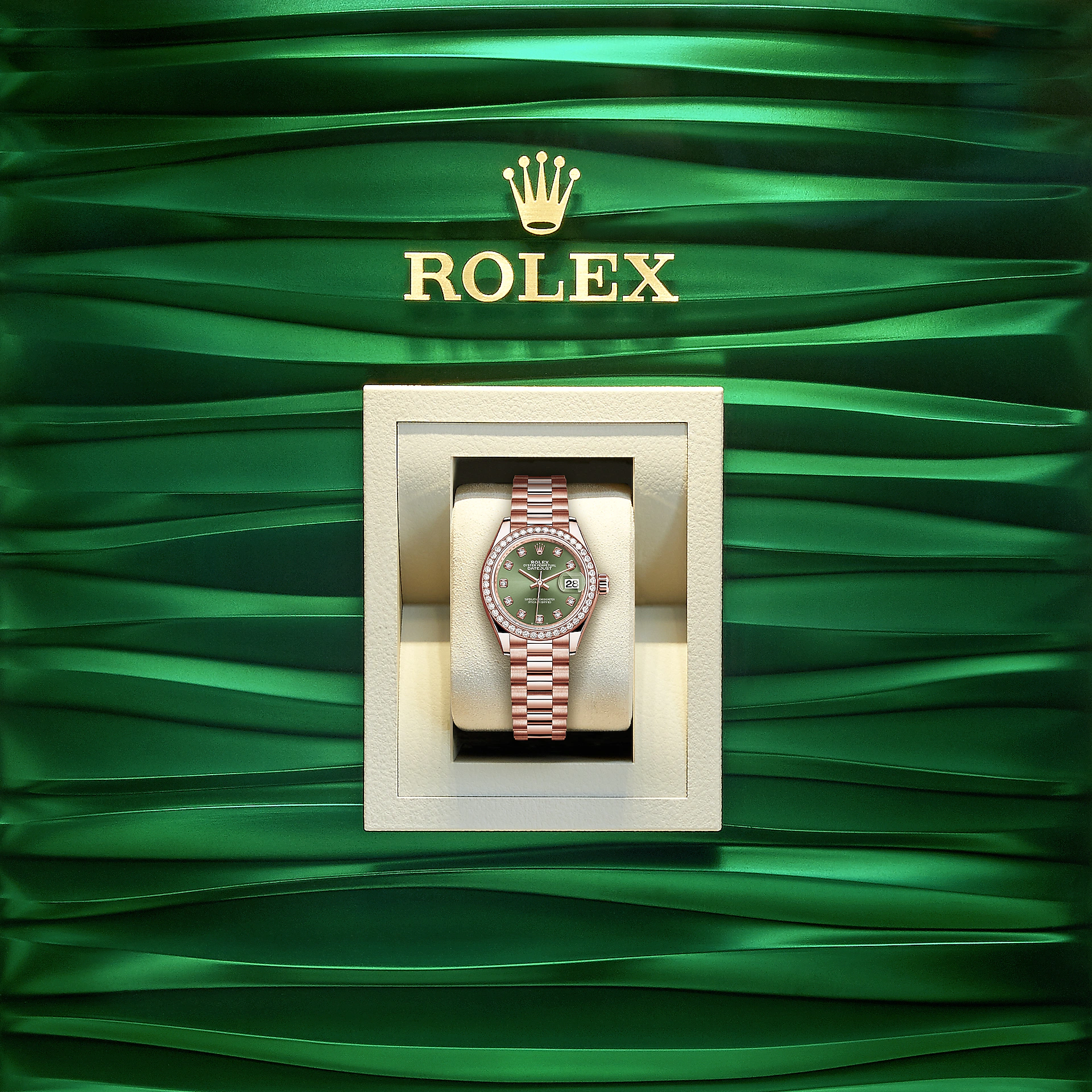 Lady-Datejust 28, 18kt Everose Gold and diamonds, Ref# 279135RBR-0014