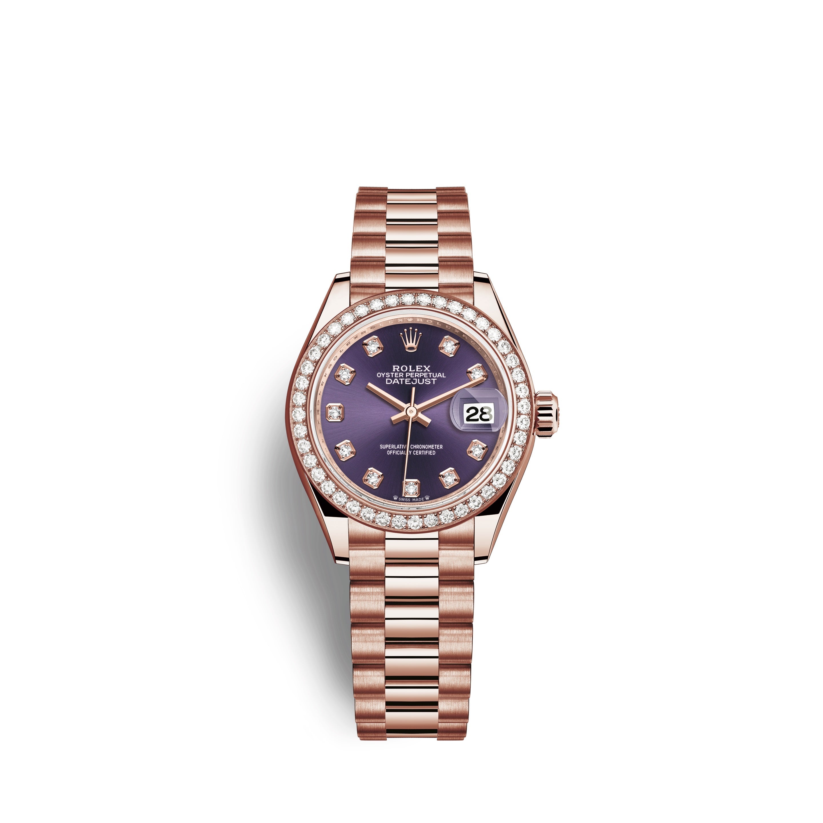 Lady-Datejust 28, 18kt Everose Gold and diamonds, Ref# 279135RBR-0020