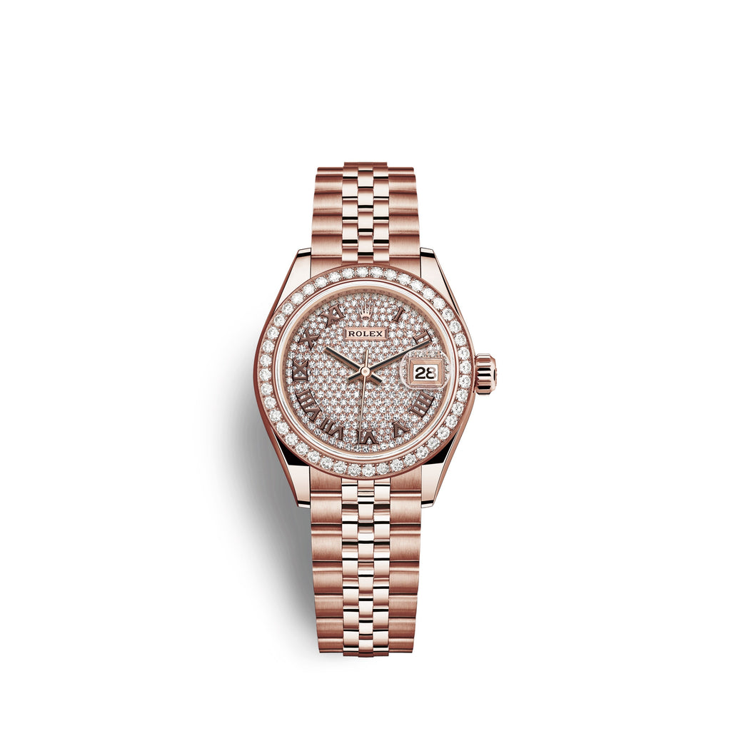 Lady-Datejust 28, 18kt Everose Gold and diamonds, Ref# 279135RBR-0022