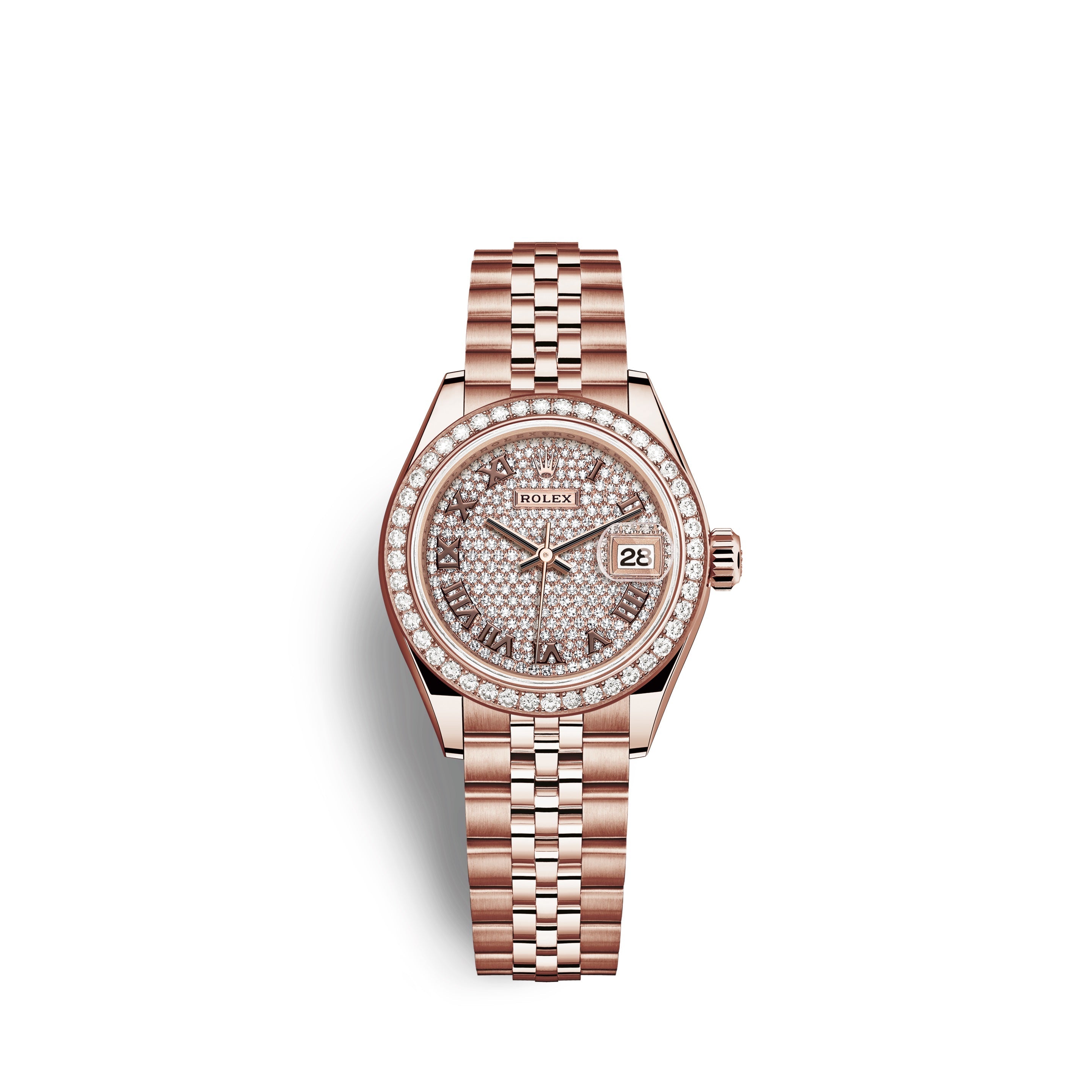 Lady-Datejust 28, 18kt Everose Gold and diamonds, Ref# 279135RBR-0022