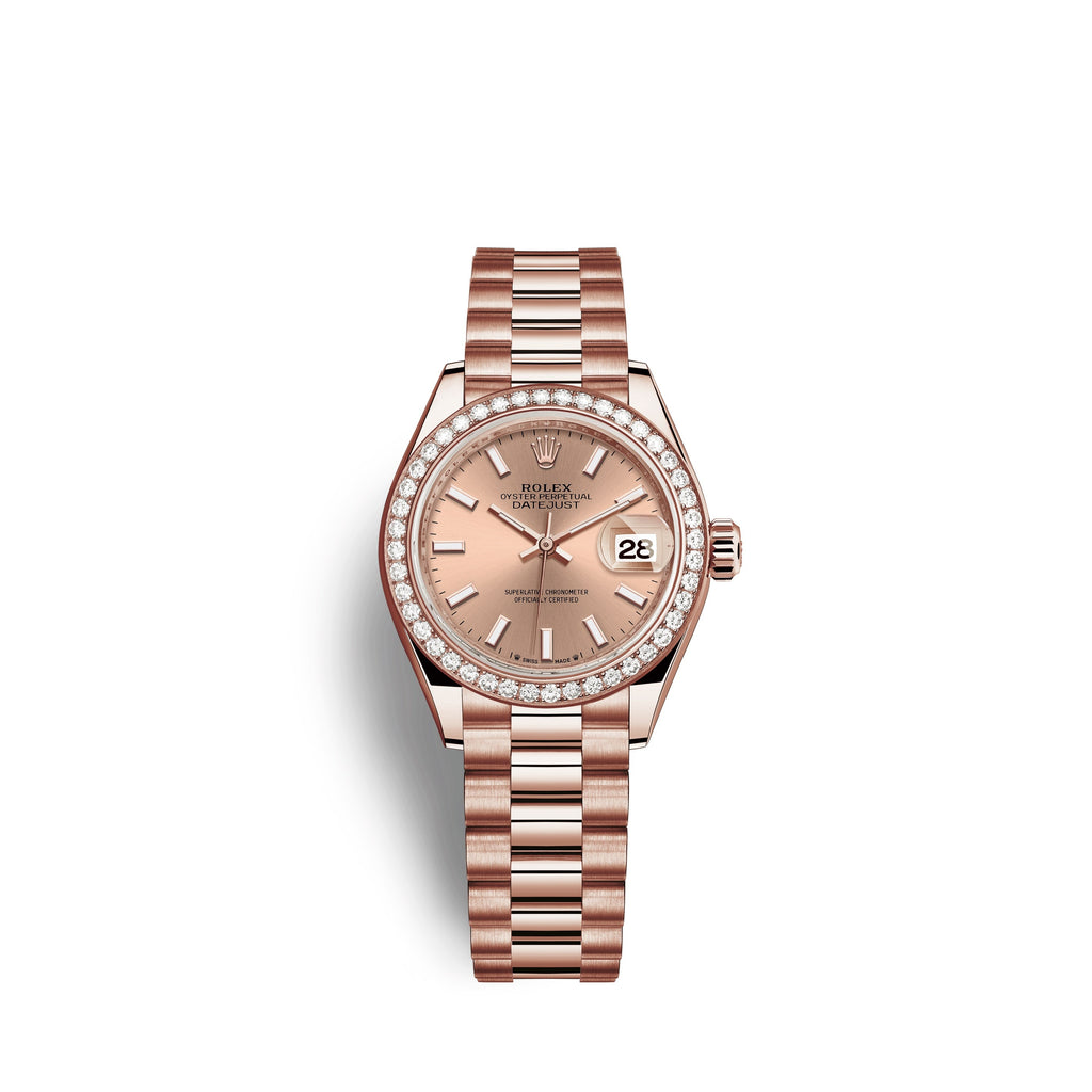 Lady-Datejust 28, 18kt Everose Gold and diamonds, Ref# 279135RBR-0025