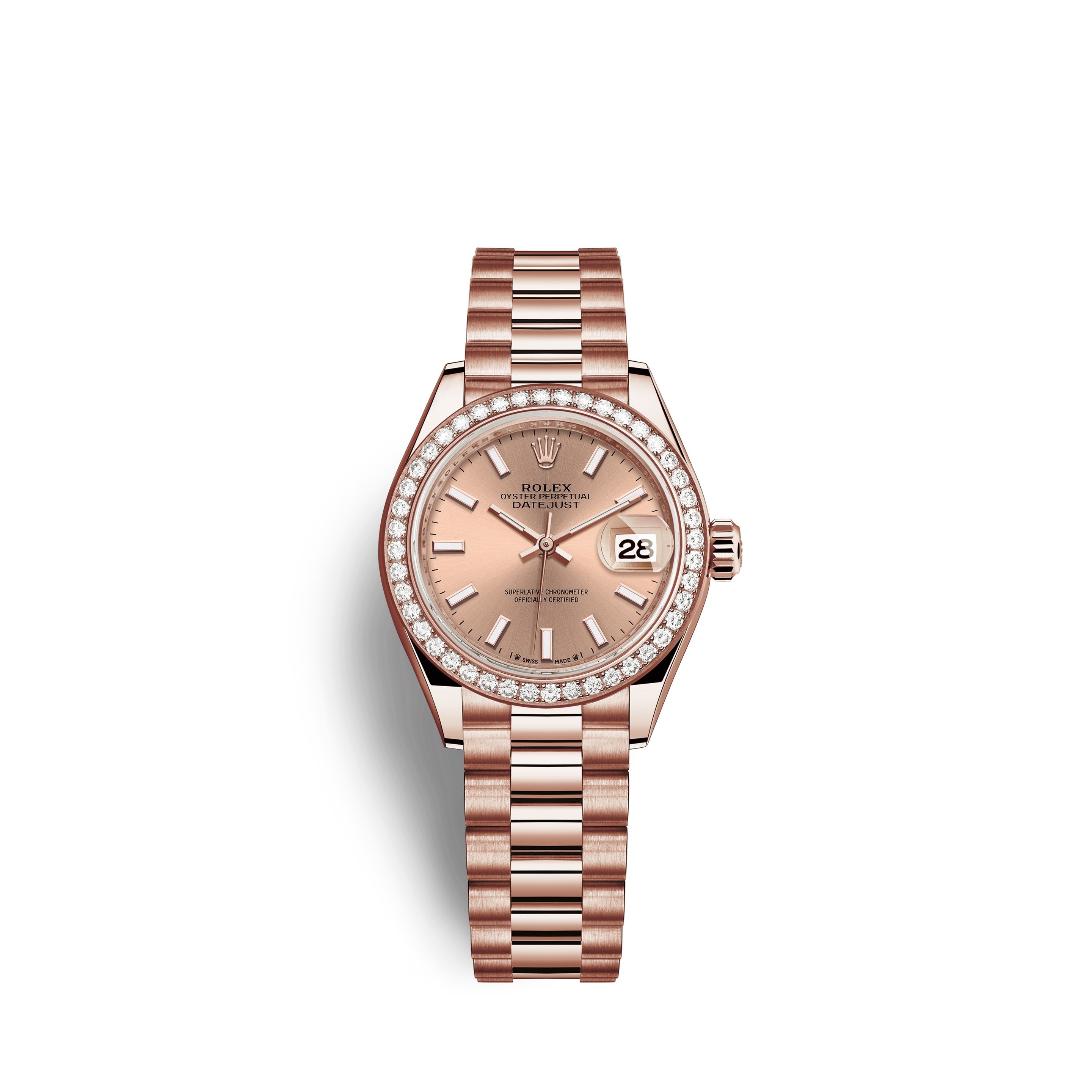 Lady-Datejust 28, 18kt Everose Gold and diamonds, Ref# 279135RBR-0025