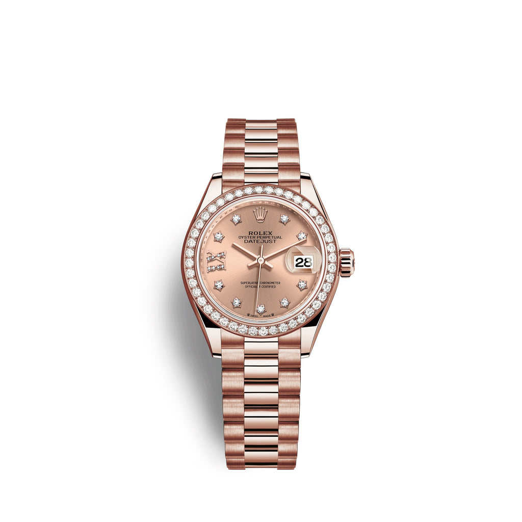Lady-Datejust 28, 18kt Everose Gold and diamonds, Ref# 279135RBR-0029