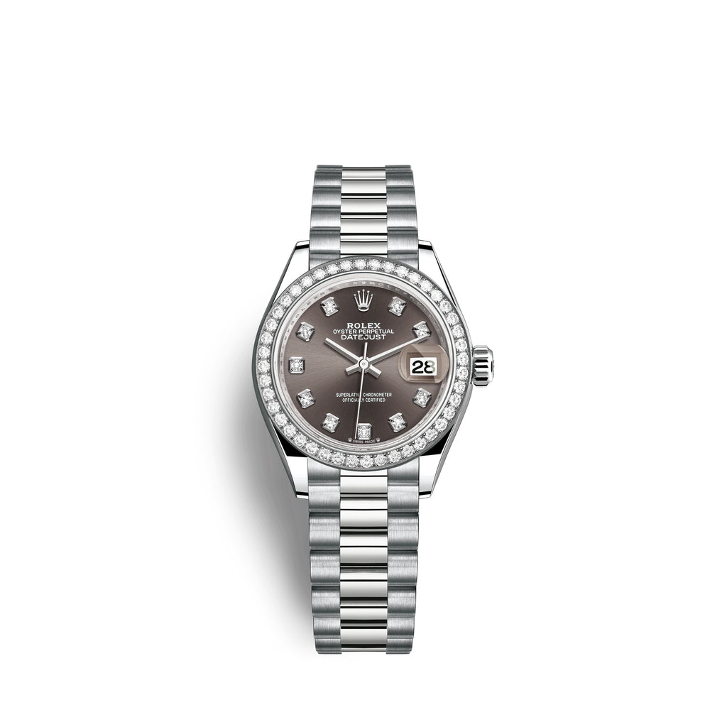 Lady-Datejust 28mm, 18k White Gold, Ref# 279139rbr-0011