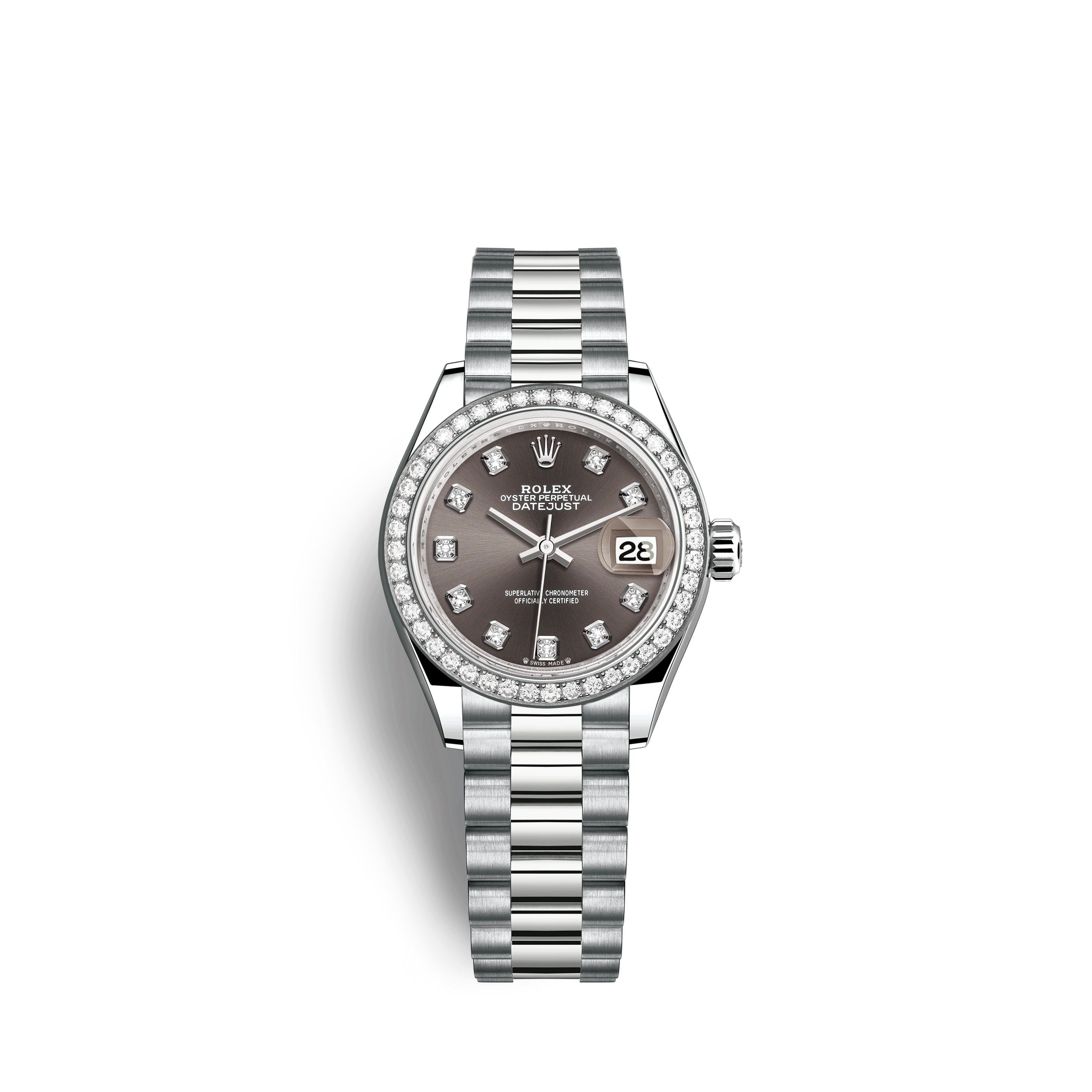 Lady-Datejust 28mm, 18k White Gold, Ref# 279139rbr-0011