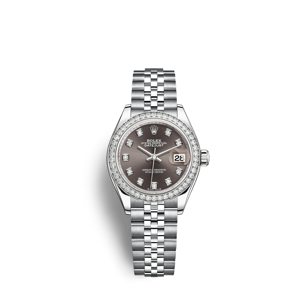 Lady-Datejust 28, Oystersteel and 18k White Gold, Ref# 279384RBR-0017