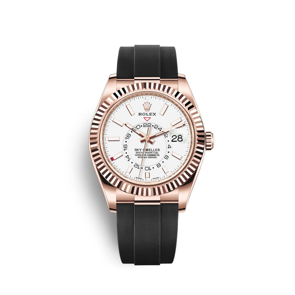 Sky-Dweller 42mm, 18k Everose Gold, Oysterflex, Ref# 326235-0004