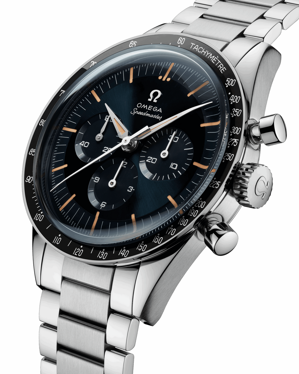 Unworn, Speedmaster First in Space, Co-Axial Chronograph, 39, 7mm, Ref# 310.30.40.50.06.001, box and papers