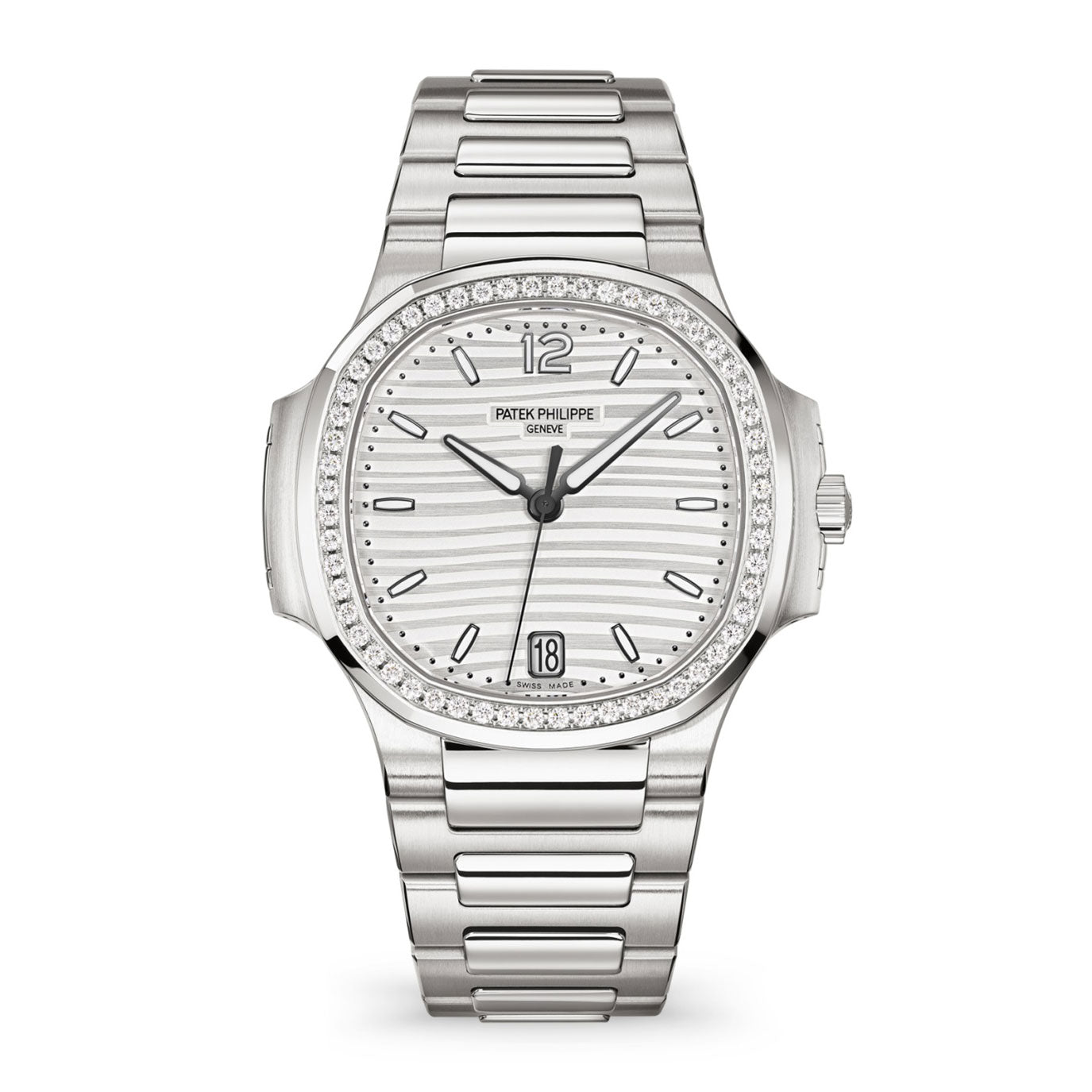 Nautilus Ladies Automatic Watch, Stainless Steel and Diamonds, 35, 2mm, Ref# 7118/1200A-010