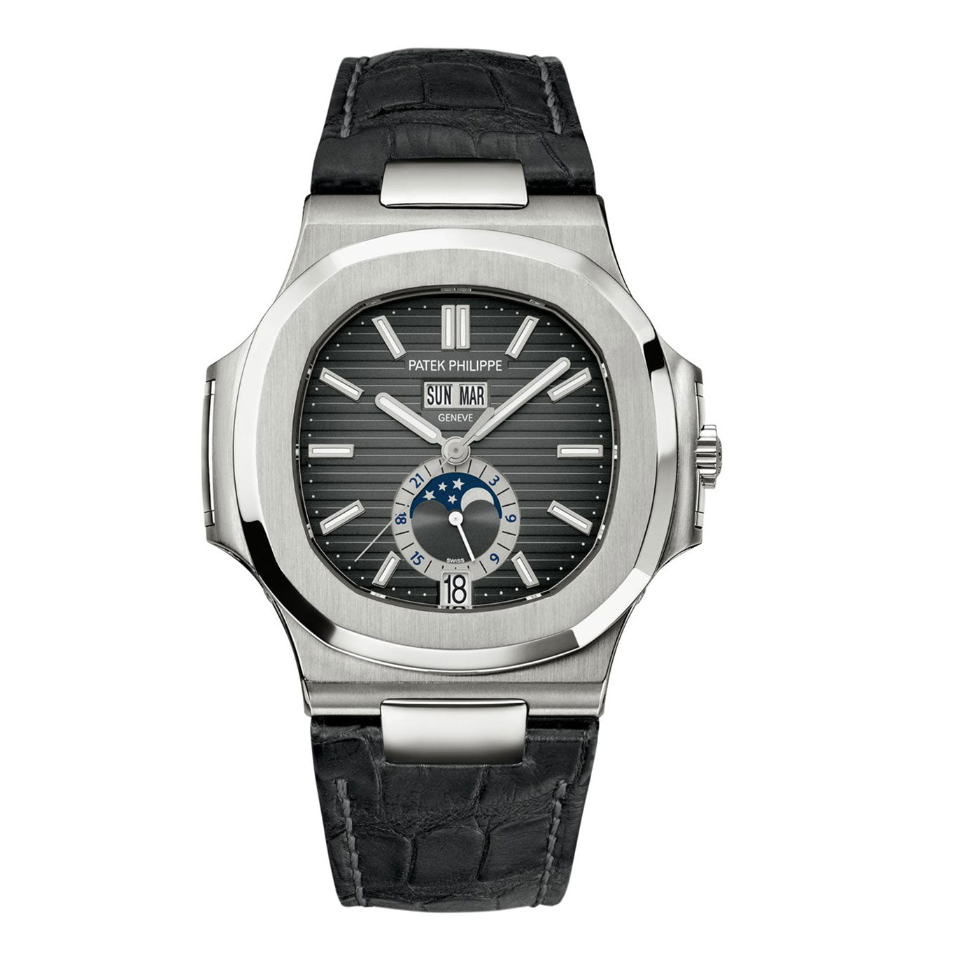 Nautilus Annual Calendar, Moon Phases Watch, Stainless Steel, 40, 5 mm, Ref# 5726A-001