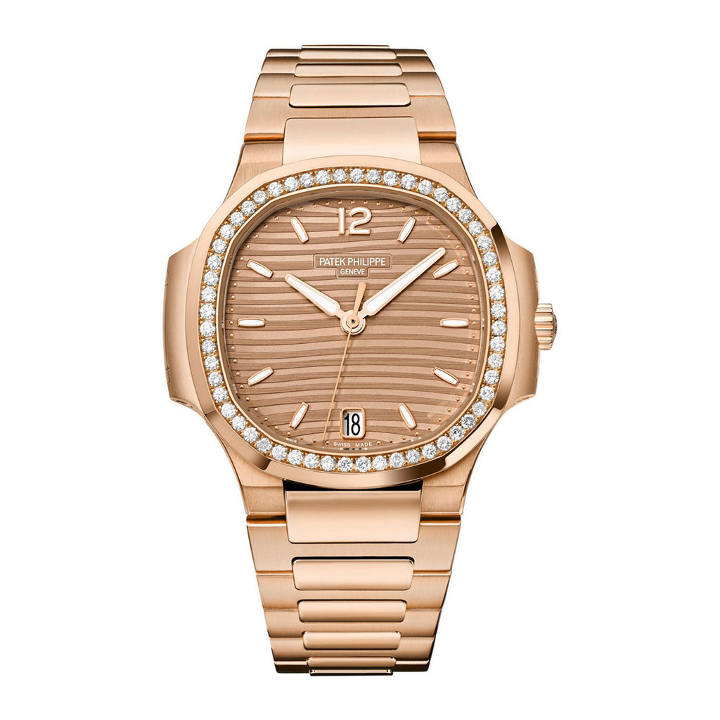 Nautilus Ladies Automatic Watch, 18k Rose Gold and Diamonds, 35, 2mm, Ref# 7118/1200R-010