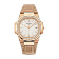 Nautilus Quartz Diamond Ladies Watch, 18k Rose Gold, 32mm, Ref# 7010R-011