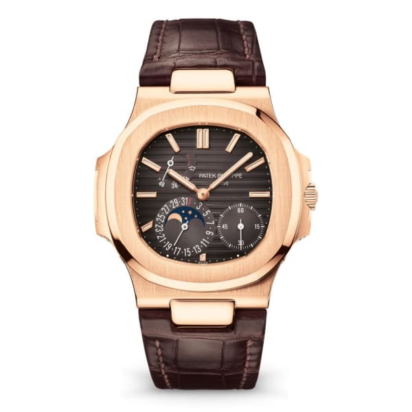 Nautilus Date, Moon Phases Watch, 18k Rose Gold, 40mm, Ref# 5712R-001