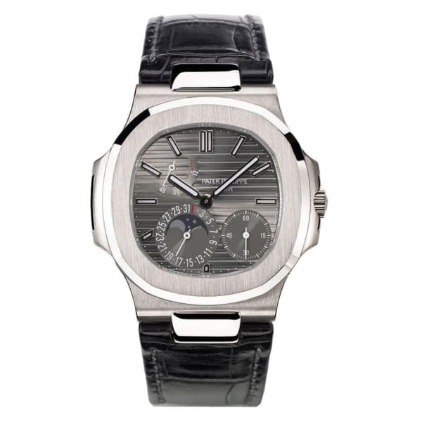 Nautilus Date, Moon Phases Watch, 18k White Gold, 40mm, Ref# 5712G-001