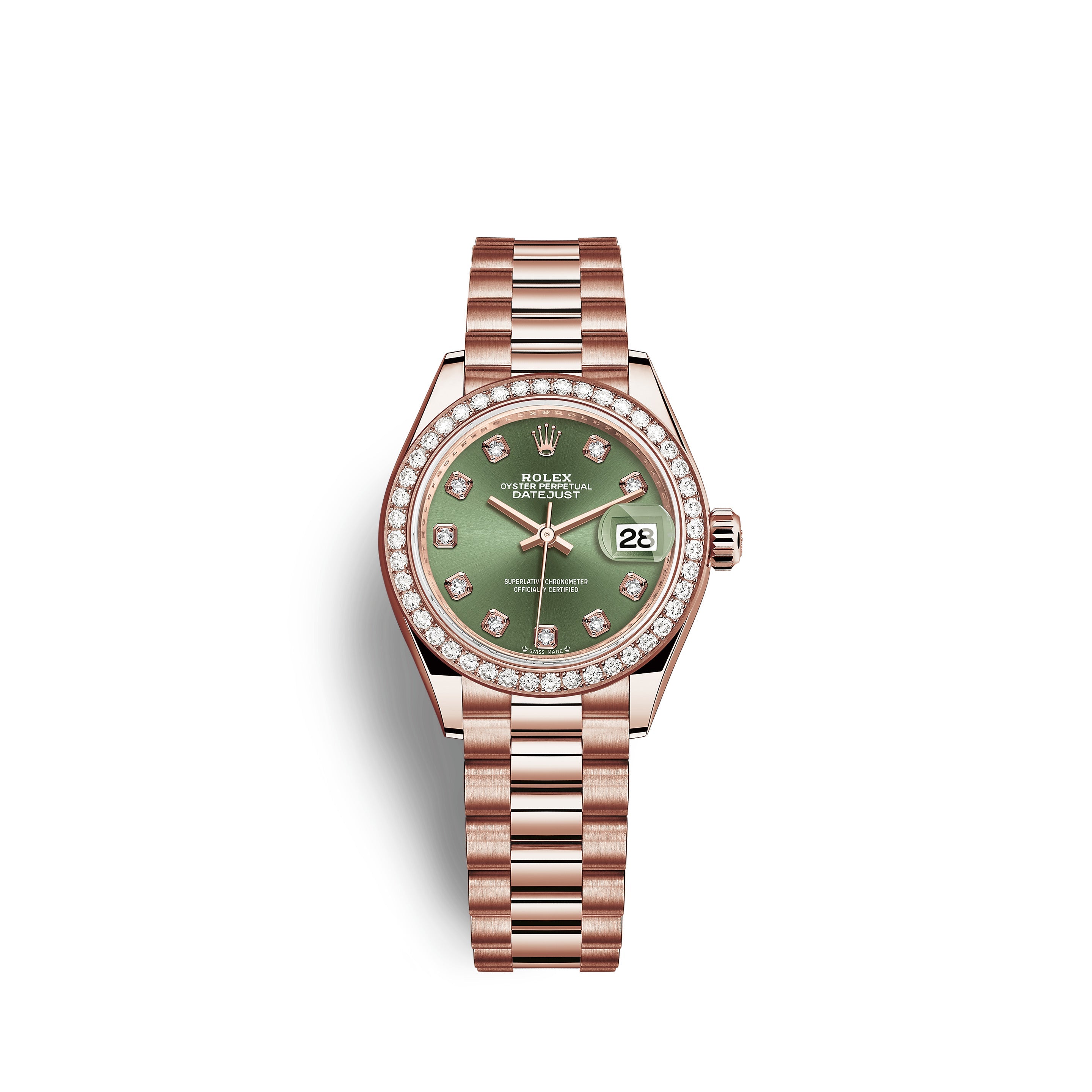 Lady-Datejust 28, 18kt Everose Gold and diamonds, Ref# 279135RBR-0014