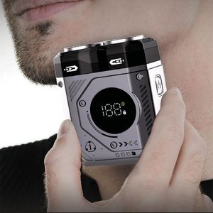New Arrival Mini Smart Rotary Electric Shaver Beard Razor Type-C USB Rechargeable Waterproof Ipx7 Trimmer Men