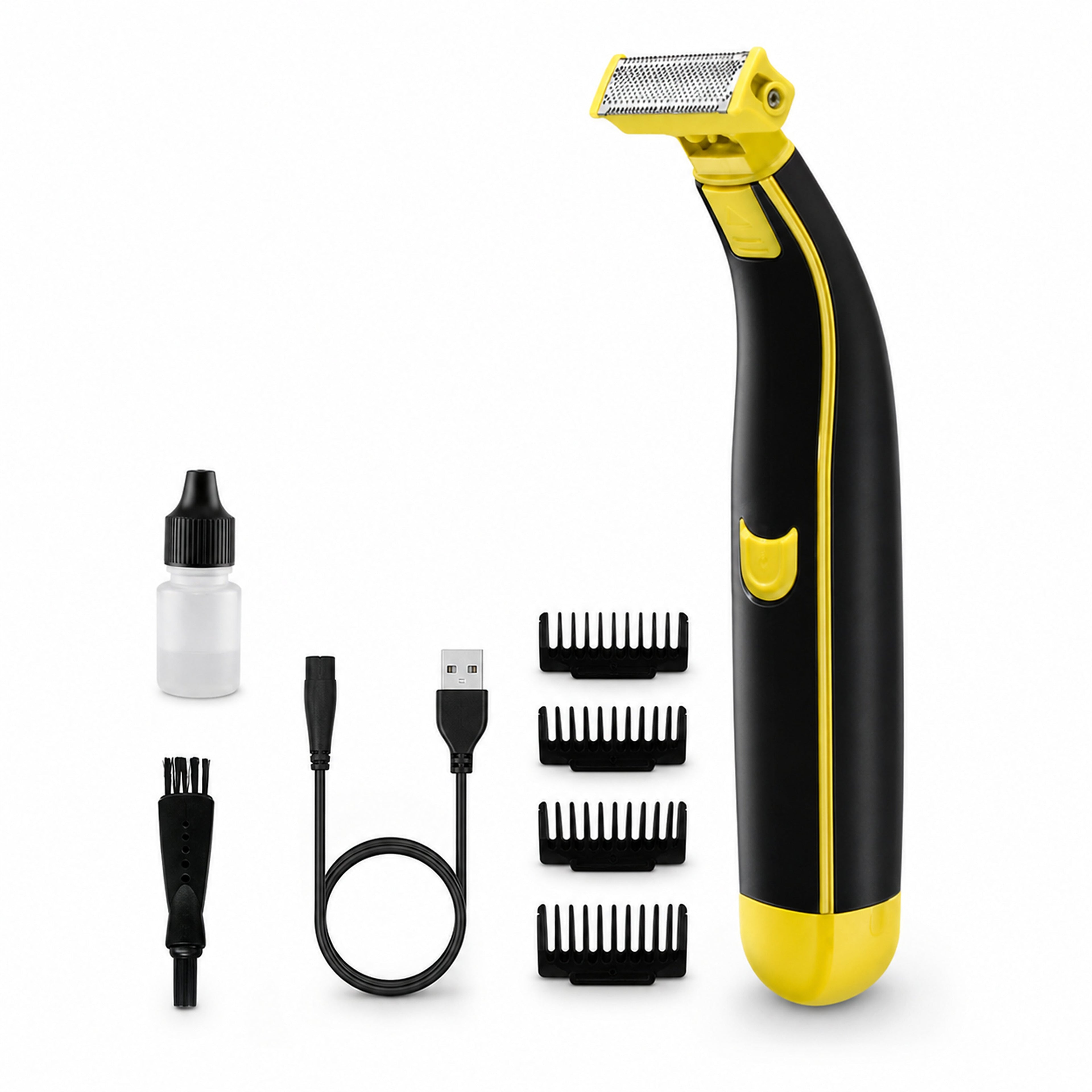 USB Rechargeable Waterproof Electric Shaver Low Noise Cordless Men's Beard Trimmer