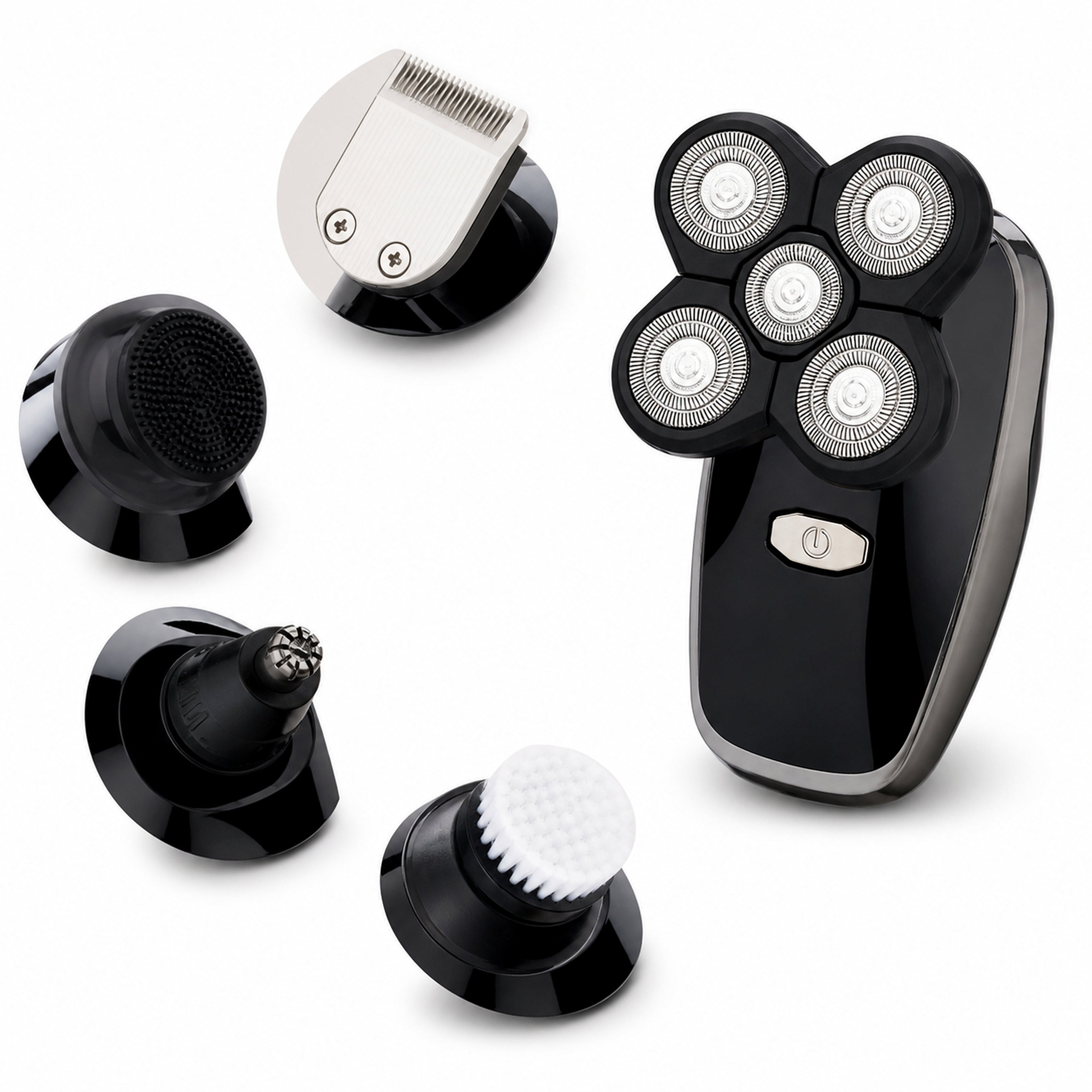 Bald Head Shaver 5 in 1 Electric Shaver Kit Waterproof Cordless Beard Floating Blades Razor Rotary Men Electric Shaver