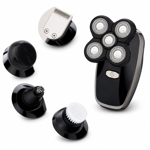 Bald Head Shaver 5 in 1 Electric Shaver Kit Waterproof Cordless Beard Floating Blades Razor Rotary Men Electric Shaver