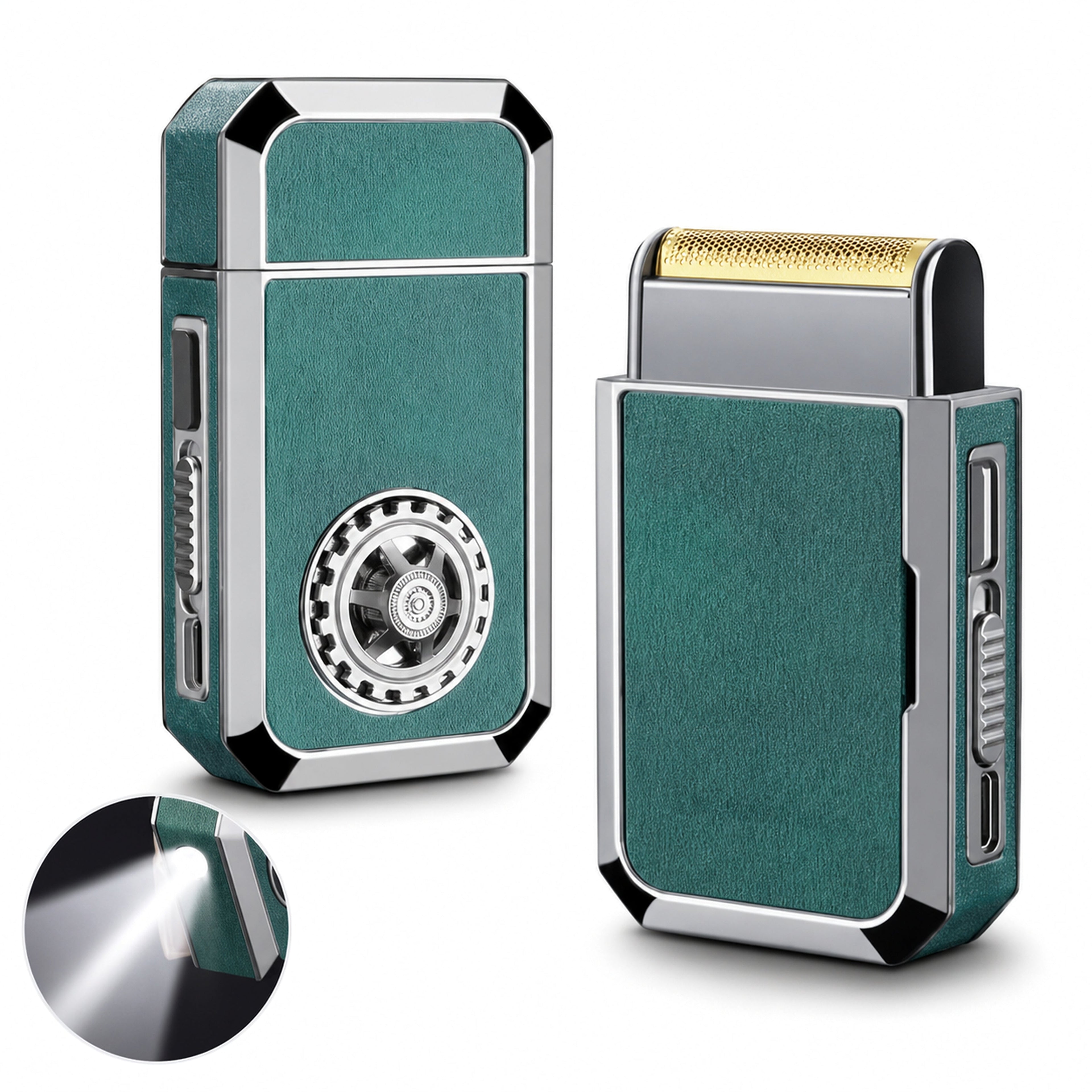 Pakiss All-in-One Travel Electric Rechargeable Shaver with LED Light and Lighter