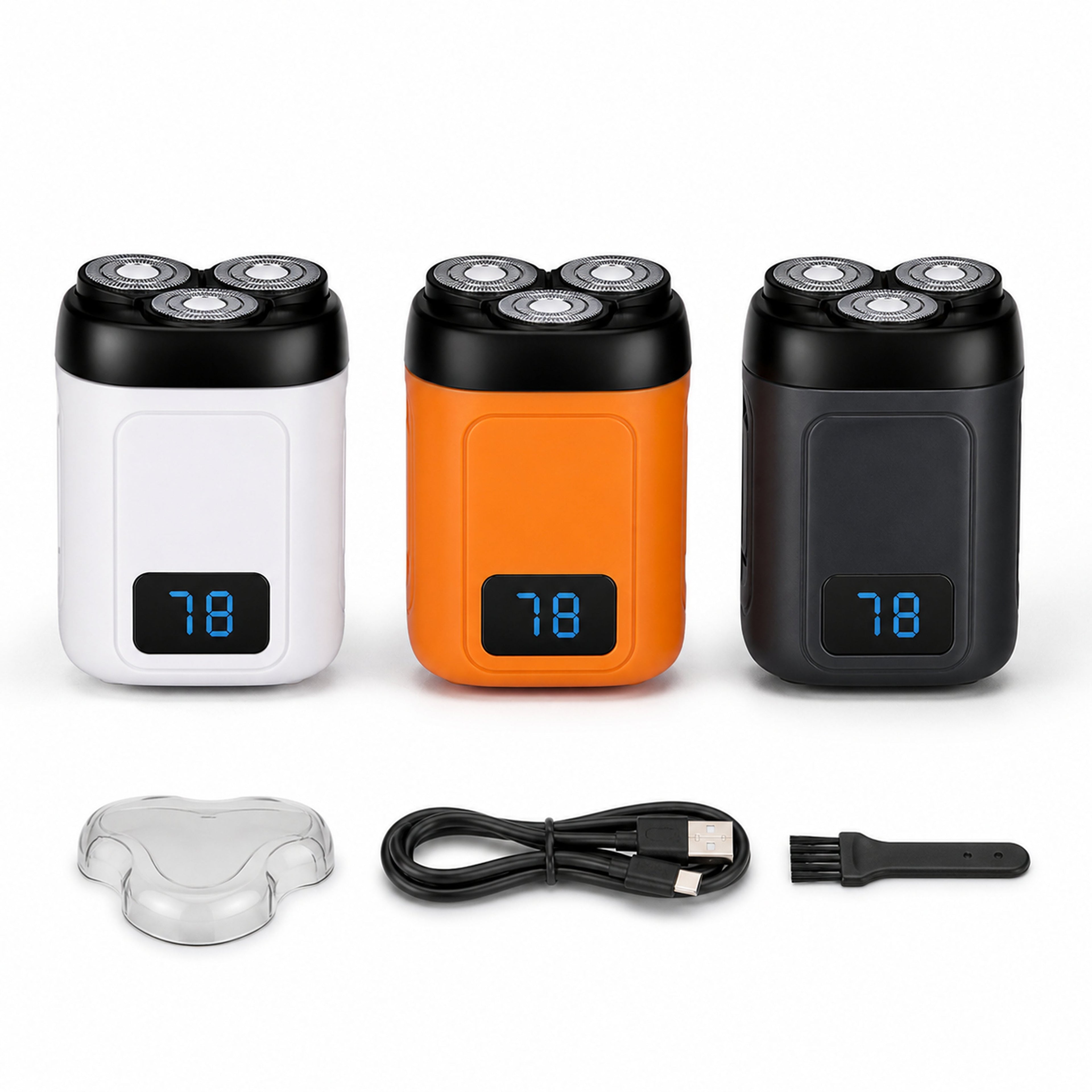 [Zsm] Pocket-Size 10000rpm High Speed Motor LED Display Waterproof White Electric Shaver