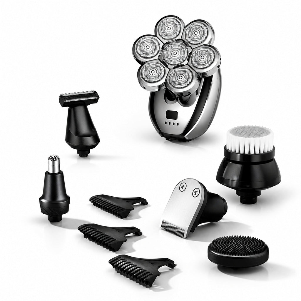 Multi-Function USB Shaver Kit with LCD Display — Bald Head & Trimmer detail