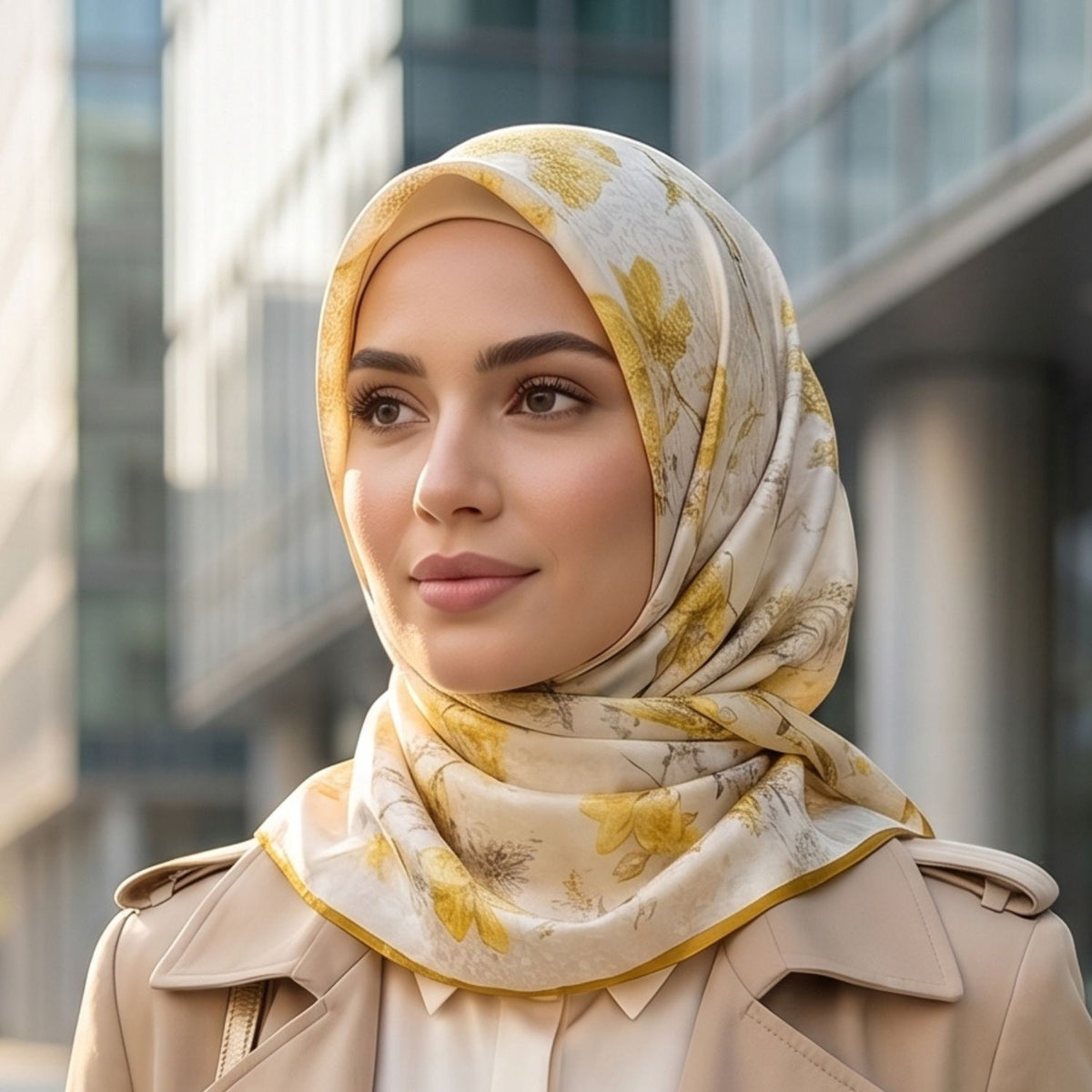 Mulberry Silk Satin Square Scarf — Printed