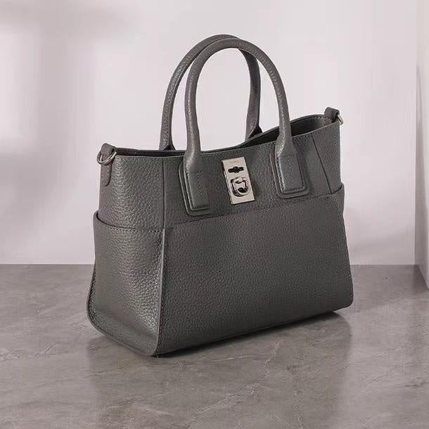 Satchel Handbag — PU Leather, 30 cm